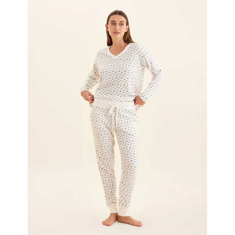 Papinelle Super Soft Waffle V-Neck Ls Top & Jogger image number 3